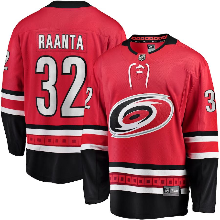 Men Carolina Hurricanes 32 Antti Raanta Fanatics Branded Red Home Breakaway Player NHL Jersey